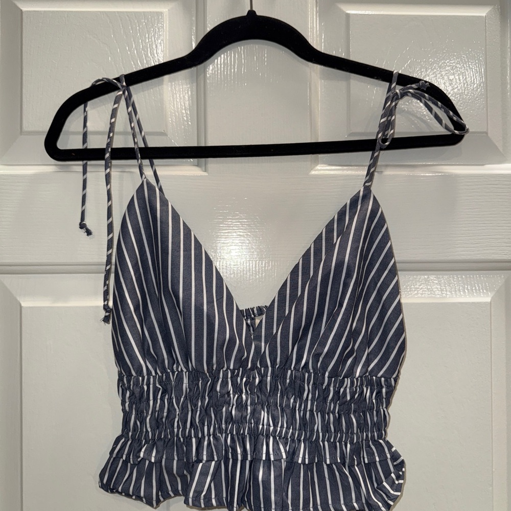 Striped Blue and White Women's Tank